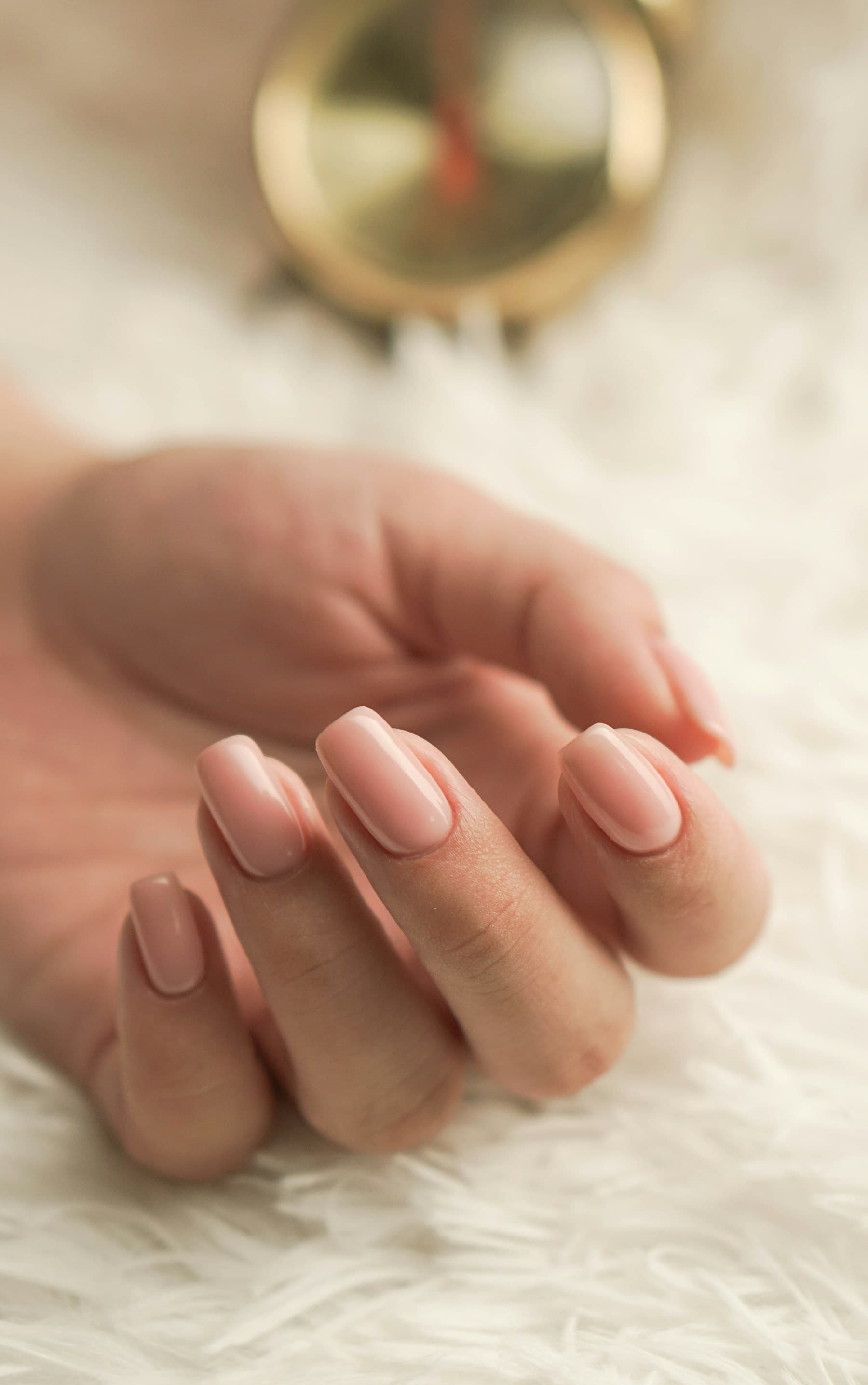 Elegant nude pink manicure